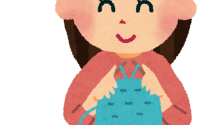 編み物をする女性